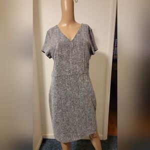 Chic Black and White Textured Dress